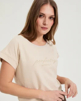 Μπεζ T-Shirt “Perfectly Imperfect”