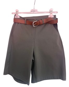 Ψηλόμεση Υφασμάτινη Βερμούδα Chinos με Λεπτή Ζώνη – HARIS