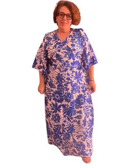Μάξι Κρουαζέ Φόρεμα με Floral Μοτίβο